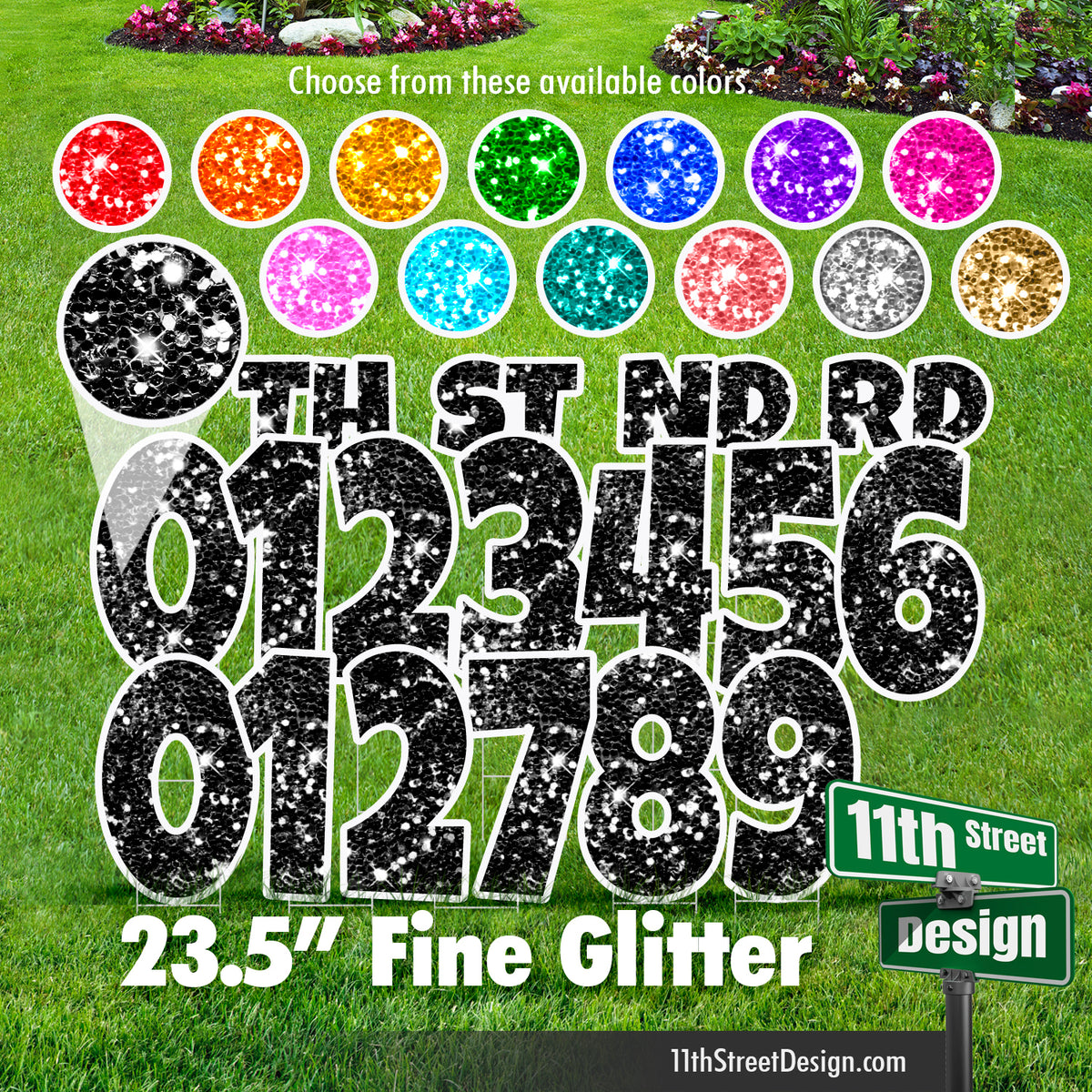 23.5” Fine Glitter Numbers Set
