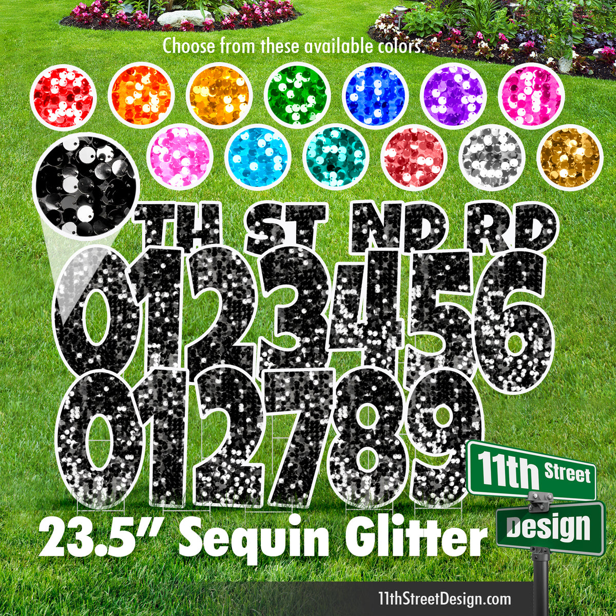 23.5” Sequin Glitter Numbers Set