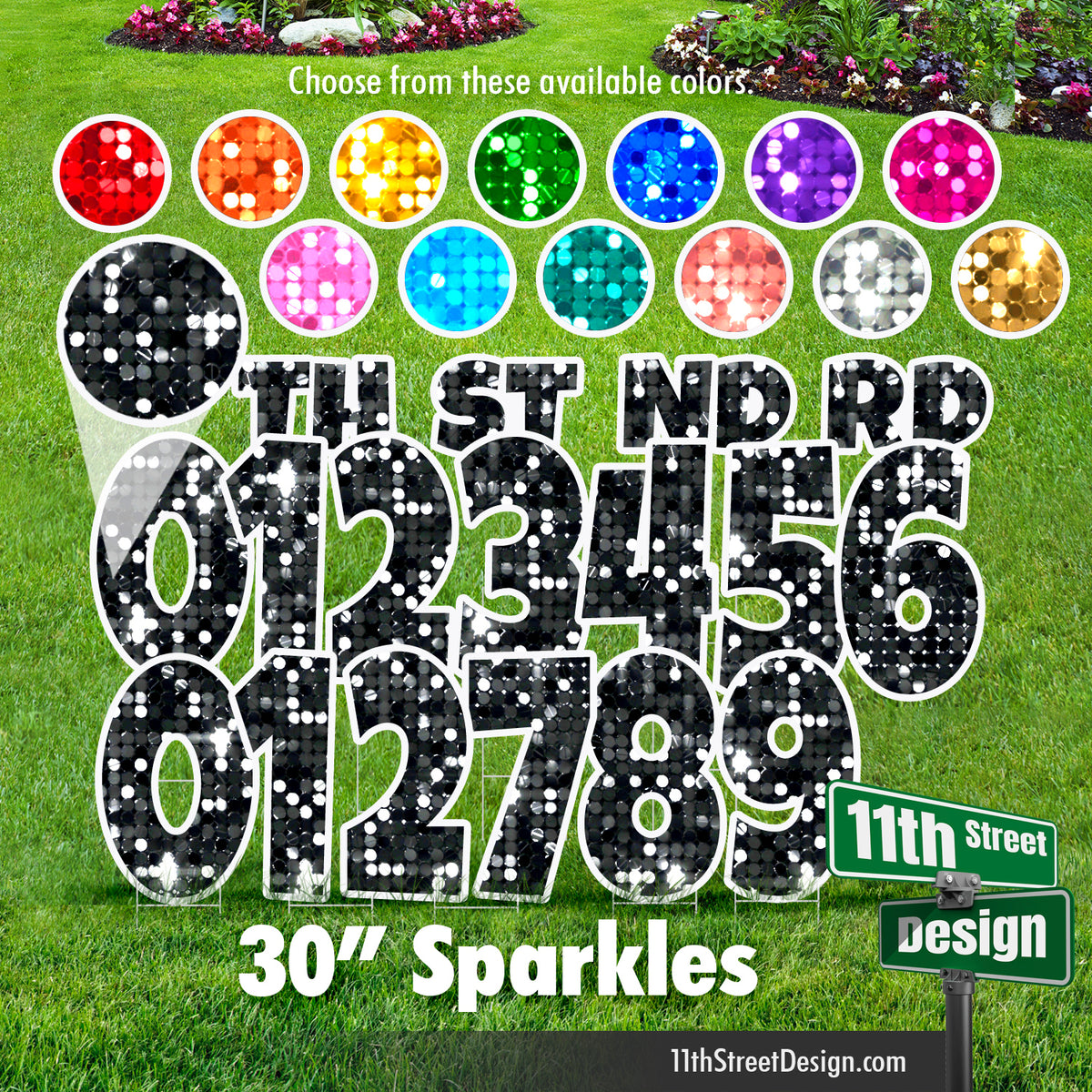 30” Sparkle Numbers Set