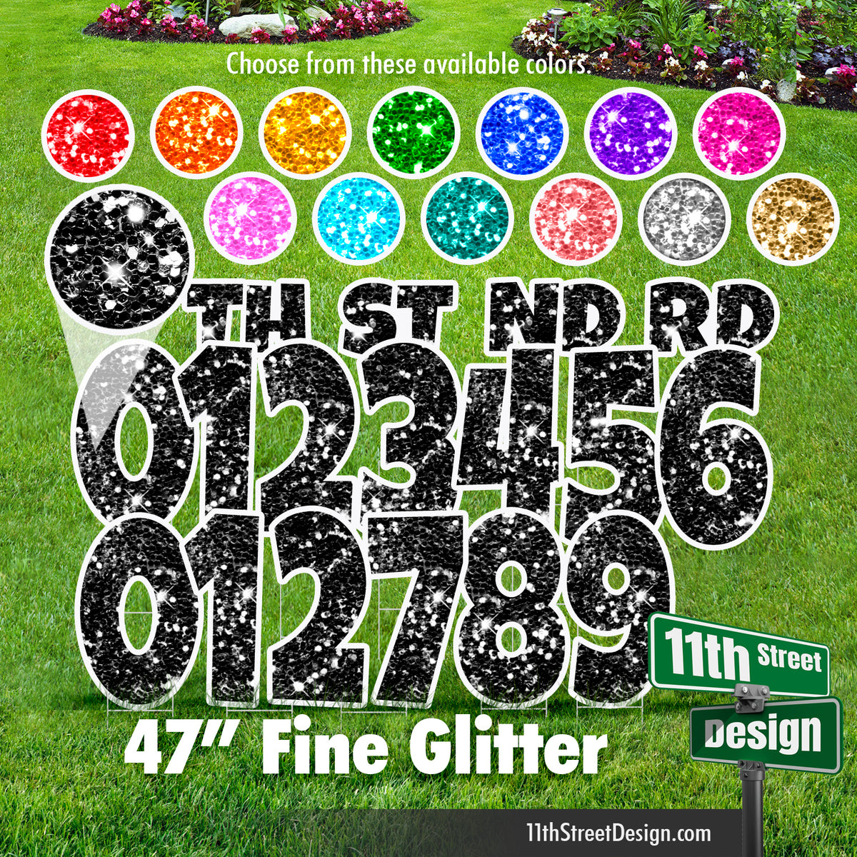 47” Fine Glitter Numbers Set