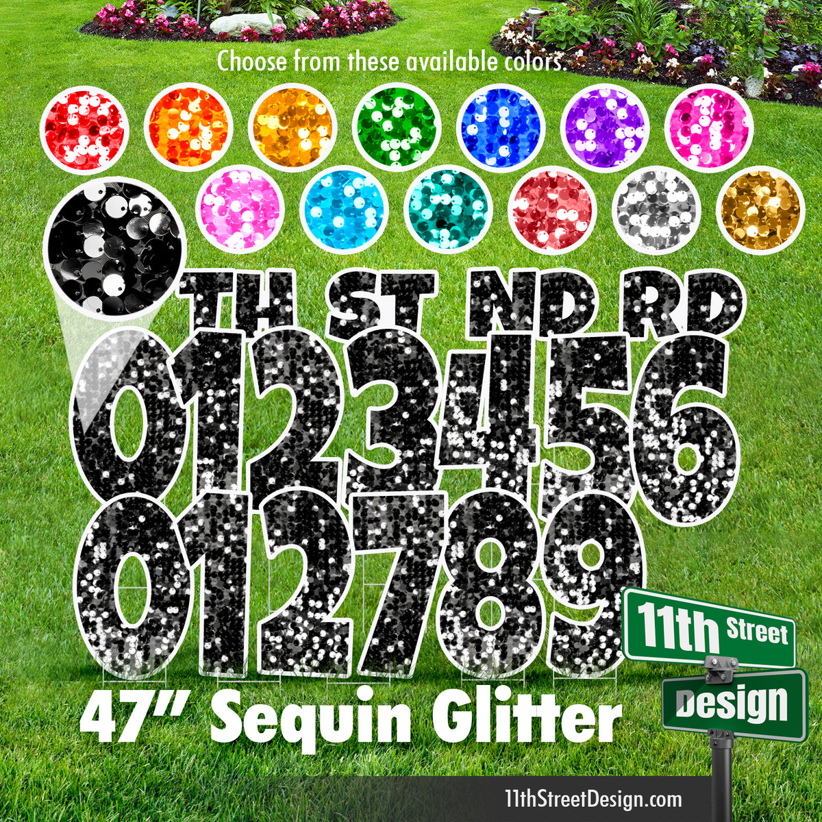 47” Sequin Glitter Numbers Set