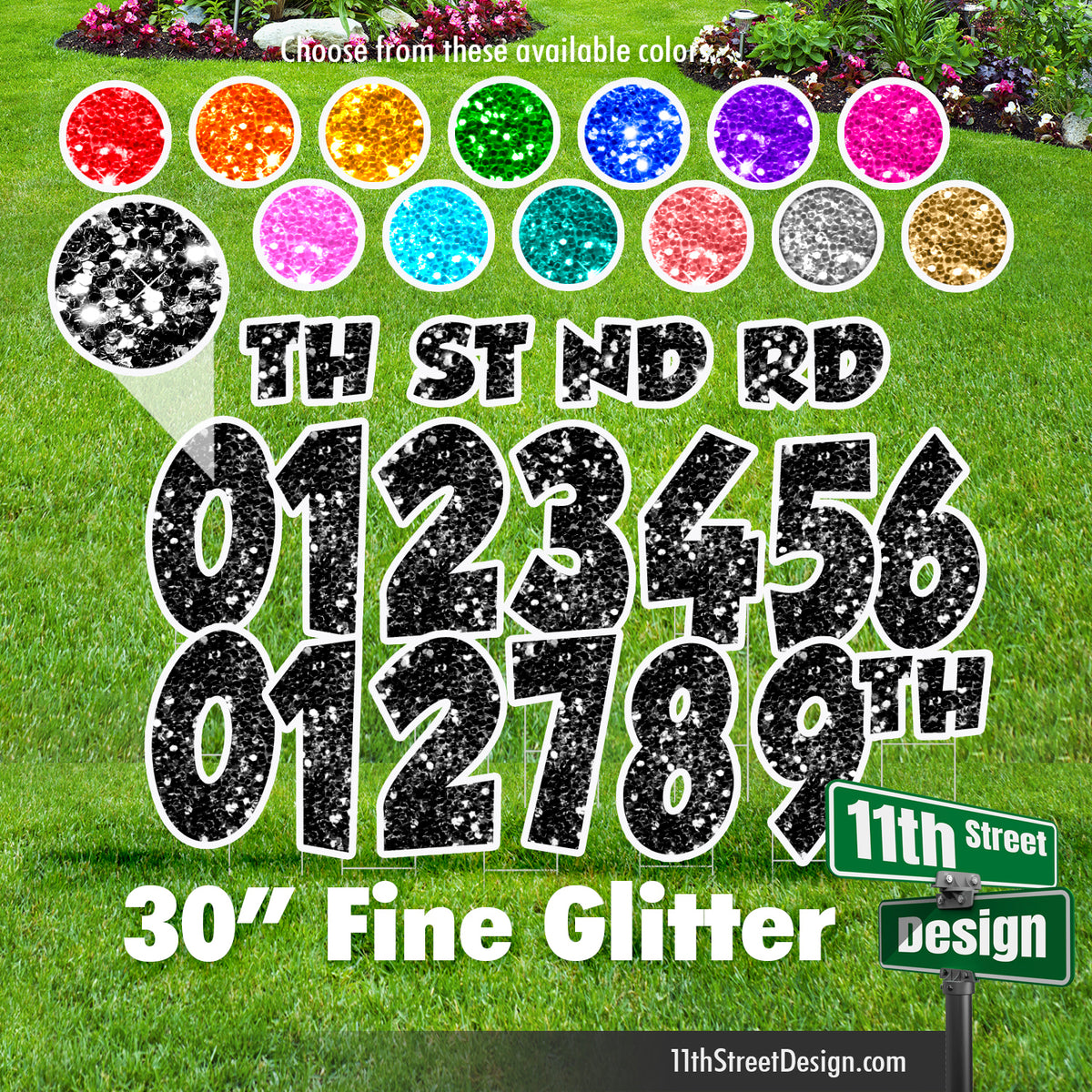 30” Fine Glitter Numbers Set