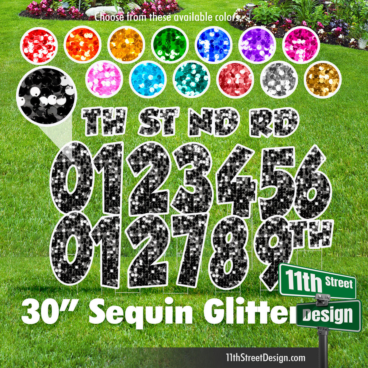 30” Sequin Glitter Numbers Set