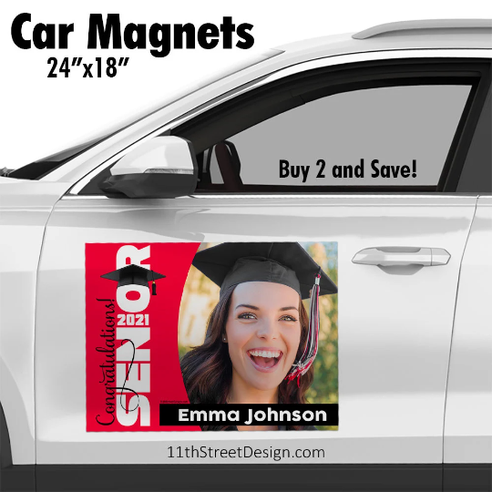 Personalized Graduation Photo Car Magnet - Congrats Grad