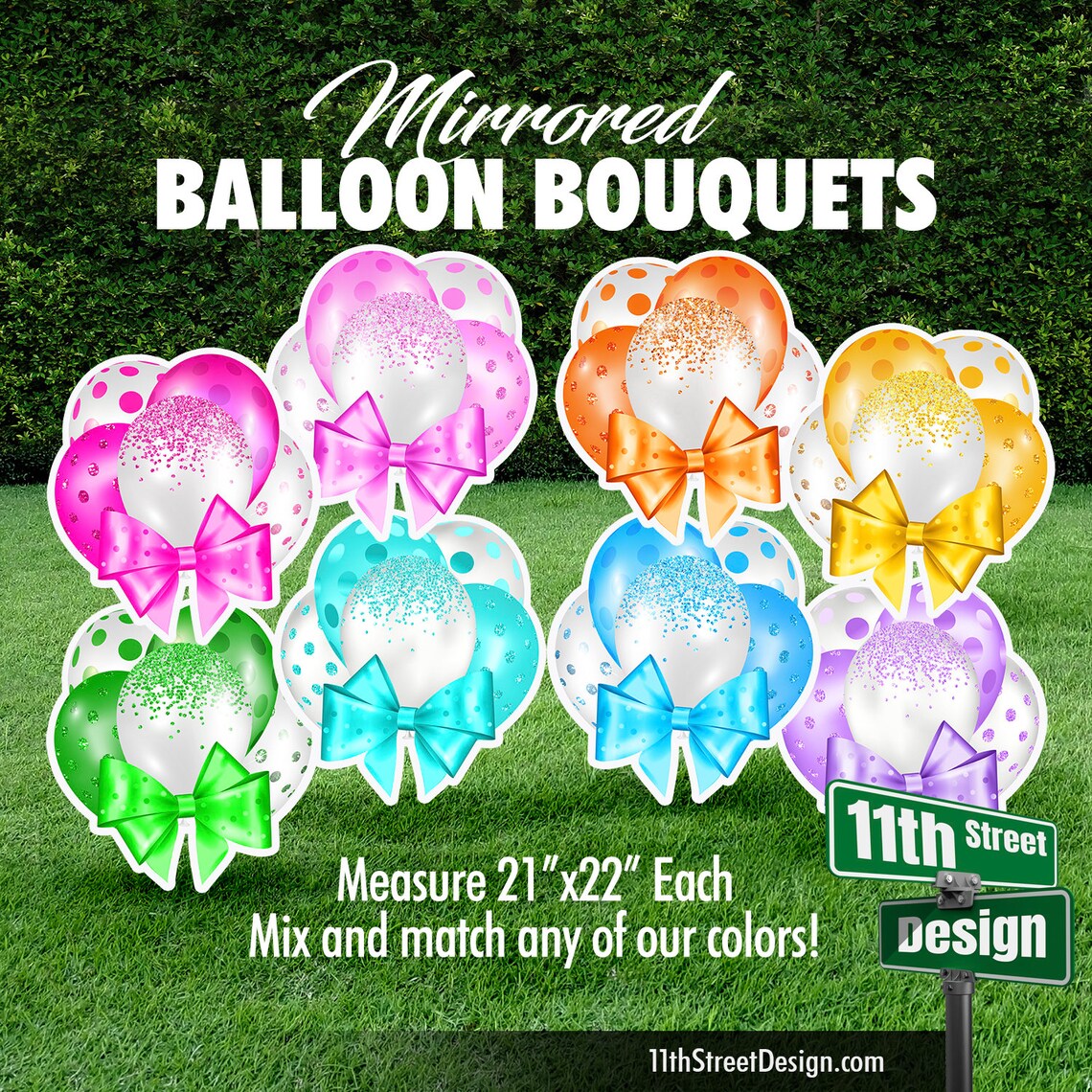 Unicorn Rainbow Mini Mirrored Balloon Bouquets
